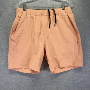 Rhoback Everyday Shorts Mens Large Orange Lined 7.5in Drawstring Athletic